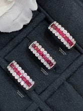 Load image into Gallery viewer, LUOWEND 18K White Gold Real Natural Ruby and Diamond Gemstone Ring for Women