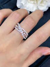 Load image into Gallery viewer, LUOWEND 18K White Gold Real Natural Diamond Ring for Women