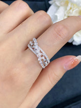 Load image into Gallery viewer, LUOWEND 18K White Gold Real Natural Diamond Ring for Women