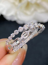 Load image into Gallery viewer, LUOWEND 18K White Gold Real Natural Diamond Ring for Women