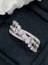 Load image into Gallery viewer, LUOWEND 18K White Gold Real Natural Diamond Ring for Women