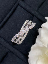 Load image into Gallery viewer, LUOWEND 18K White Gold Real Natural Diamond Ring for Women