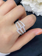 Load image into Gallery viewer, LUOWEND 18K White or Yellow Gold Real Natural Diamond Ring for Women