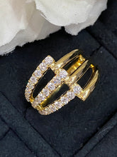 Load image into Gallery viewer, LUOWEND 18K White or Yellow Gold Real Natural Diamond Ring for Women