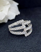 Load image into Gallery viewer, LUOWEND 18K White or Yellow Gold Real Natural Diamond Ring for Women