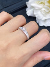 Load image into Gallery viewer, LUOWEND 18K White Gold Real Natural Diamond Ring for Women