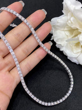 Load image into Gallery viewer, LUOWEND 18K White Gold Real Natural Diamond Tennis Necklace for Women