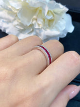 Load image into Gallery viewer, LUOWEND 18K White Gold Real Natural Ruby Gemstone Ring for Women