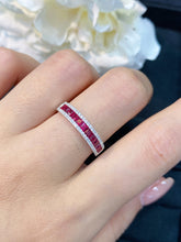 Load image into Gallery viewer, LUOWEND 18K White Gold Real Natural Ruby Gemstone Ring for Women