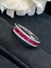 Load image into Gallery viewer, LUOWEND 18K White Gold Real Natural Ruby Gemstone Ring for Women