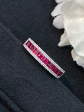 Load image into Gallery viewer, LUOWEND 18K White Gold Real Natural Ruby Gemstone Ring for Women