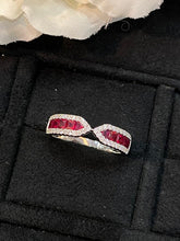 Load image into Gallery viewer, LUOWEND 18K White Gold Real Natural Ruby Gemstone Ring for Women
