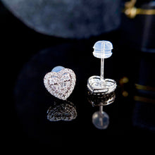 Load image into Gallery viewer, LUOWEND 18K White Gold Real Natural Diamond Stud Earrings for Women