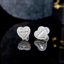 Load image into Gallery viewer, LUOWEND 18K White Gold Real Natural Diamond Stud Earrings for Women