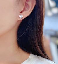 Load image into Gallery viewer, LUOWEND 18K White Gold Real Natural Diamond Stud Earrings for Women