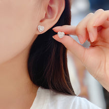Load image into Gallery viewer, LUOWEND 18K White Gold Real Natural Diamond Stud Earrings for Women