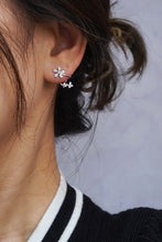 Load image into Gallery viewer, LUOWEND 18K White Gold Real Natural Diamond Stud Earrings for Women