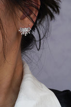 Load image into Gallery viewer, LUOWEND 18K White Gold Real Natural Diamond Stud Earrings for Women
