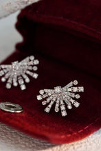 Load image into Gallery viewer, LUOWEND 18K White Gold Real Natural Diamond Stud Earrings for Women