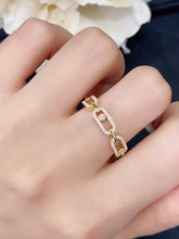 Load image into Gallery viewer, LUOWEND 18K Yellow or Rose Gold Real Natural Diamond Ring for Women