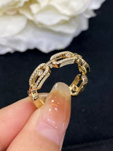 Load image into Gallery viewer, LUOWEND 18K Yellow or Rose Gold Real Natural Diamond Ring for Women