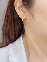 Load image into Gallery viewer, LUOWEND 18K White or Yellow Gold Real Natural Diamond Stud Earrings for Women