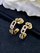 Load image into Gallery viewer, LUOWEND 18K White or Yellow Gold Real Natural Diamond Stud Earrings for Women