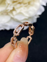Load image into Gallery viewer, LUOWEND 18K Yellow or Rose Gold Real Natural Diamond Ring for Women