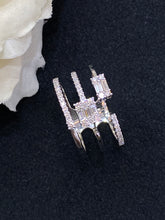 Load image into Gallery viewer, LUOWEND 18K White Gold Real Natural Diamond Ring for Women