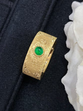 Load image into Gallery viewer, LUOWEND 18K Yellow Gold Real Natural Emerald Gemstone Ring for Women