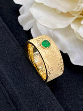 Load image into Gallery viewer, LUOWEND 18K Yellow Gold Real Natural Emerald Gemstone Ring for Women
