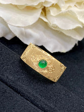 Load image into Gallery viewer, LUOWEND 18K Yellow Gold Real Natural Emerald Gemstone Ring for Women
