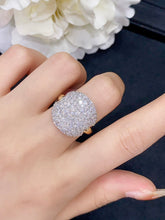 Load image into Gallery viewer, LUOWEND 18K White and Yellow Gold Real Natural Diamond Ring for Women