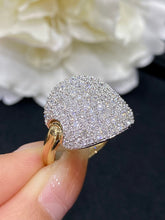 Load image into Gallery viewer, LUOWEND 18K White and Yellow Gold Real Natural Diamond Ring for Women
