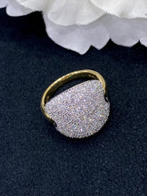 Load image into Gallery viewer, LUOWEND 18K White and Yellow Gold Real Natural Diamond Ring for Women