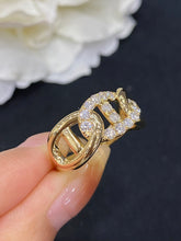 Load image into Gallery viewer, LUOWEND 18K Yellow Gold Real Natural Diamond Ring for Women