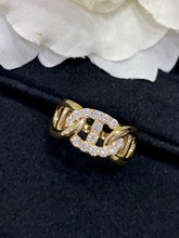 Load image into Gallery viewer, LUOWEND 18K Yellow Gold Real Natural Diamond Ring for Women