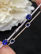 Load image into Gallery viewer, LUOWEND 18K White Gold Real Natural Sapphire Gemstone Bracelet for Women