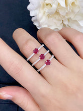 Load image into Gallery viewer, LUOWEND 18K White Gold Real Natural Ruby Gemstone Ring for Women