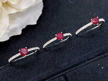 Load image into Gallery viewer, LUOWEND 18K White Gold Real Natural Ruby Gemstone Ring for Women