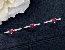 Load image into Gallery viewer, LUOWEND 18K White Gold Real Natural Ruby Gemstone Ring for Women