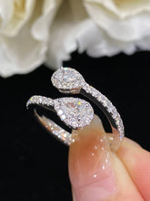 Load image into Gallery viewer, LUOWEND 18K White Gold Real Natural Diamond Ring for Women