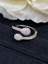 Load image into Gallery viewer, LUOWEND 18K White Gold Real Natural Diamond Ring for Women