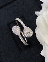 Load image into Gallery viewer, LUOWEND 18K White Gold Real Natural Diamond Ring for Women