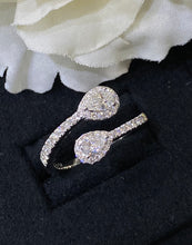 Load image into Gallery viewer, LUOWEND 18K White Gold Real Natural Diamond Ring for Women