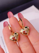 Load image into Gallery viewer, LUOWEND 18K Yellow Gold Real Natural Diamond Pendant Necklace for Women