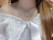 Load image into Gallery viewer, LUOWEND 18K White Gold Real Natural Diamond Pendant Necklace for Women