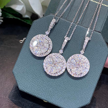 Load image into Gallery viewer, LUOWEND 18K White Gold Real Natural Diamond Pendant Necklace for Women