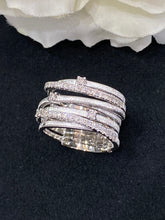 Load image into Gallery viewer, LUOWEND 18K White Gold Real Natural Diamond Ring for Women