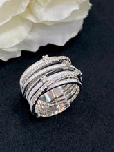Load image into Gallery viewer, LUOWEND 18K White Gold Real Natural Diamond Ring for Women